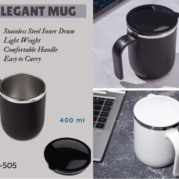 plastic mug with inner steel drum
