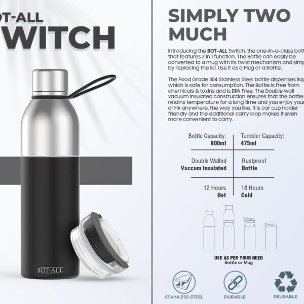 Bot-all switch stainless steel bottle