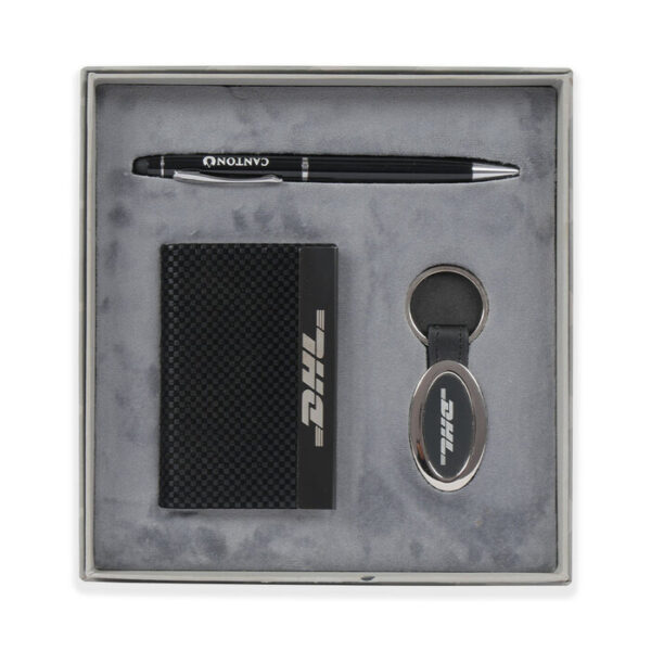 Gift Box with metal card holder, keychain & pen