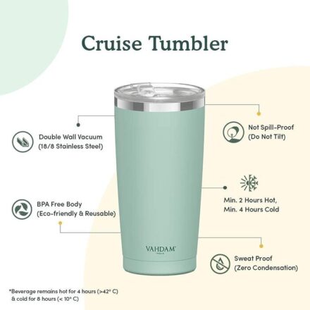Vahdam Cruise Tumbler Mint Green