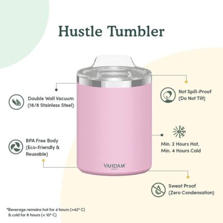 Vahdam Hsutle Tumbler Pink